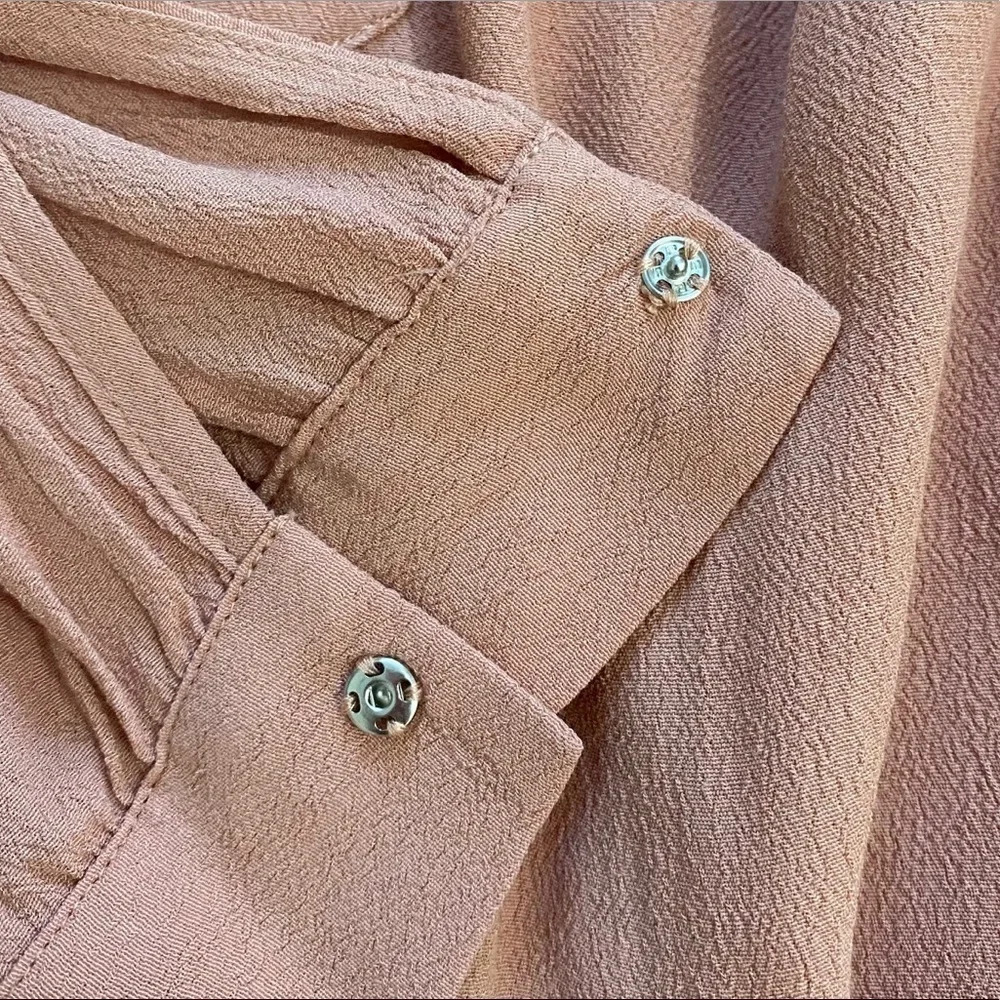 MADEWELL lace up peasant blouse top dusty rose S - Picture 6 of 10